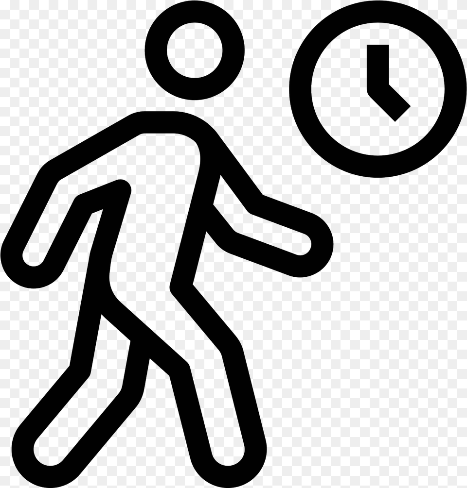 Thumb Image Walking Man Icon, Gray Free Png Download