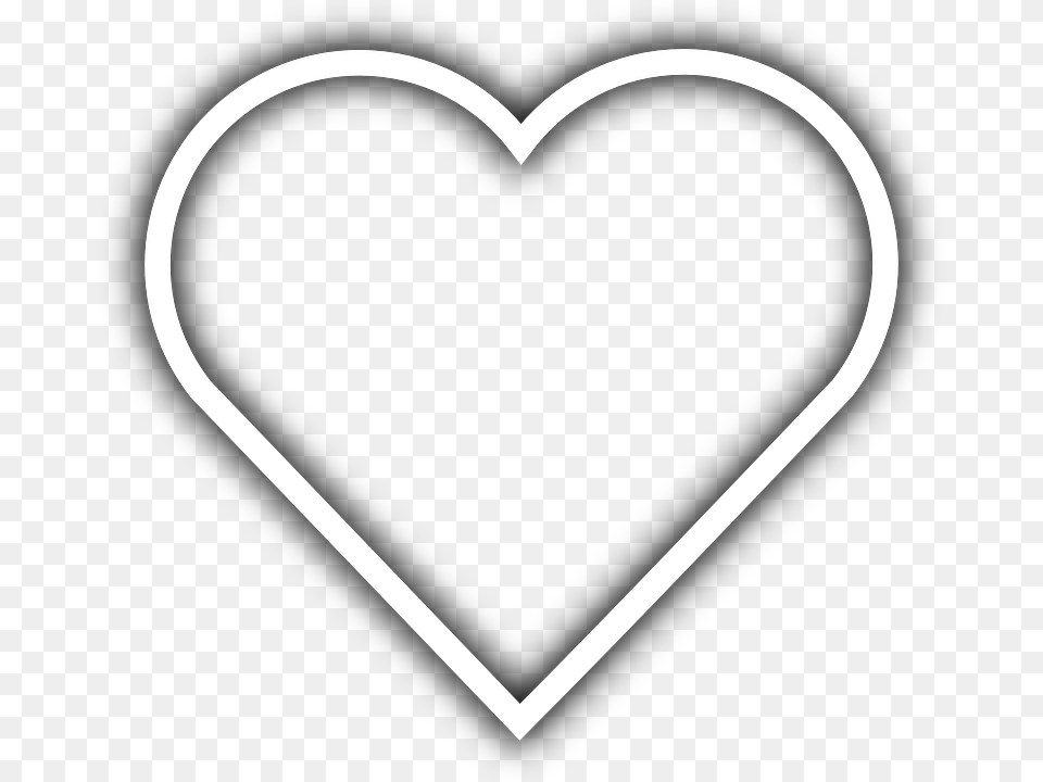 Thumb Image White Love Heart Outline, Stencil Png
