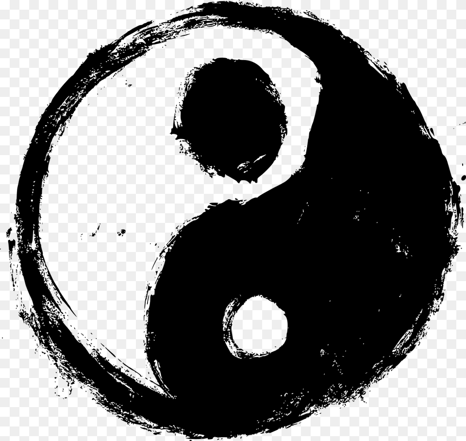 Thumb Image Yin Yang Symbol, Gray Png