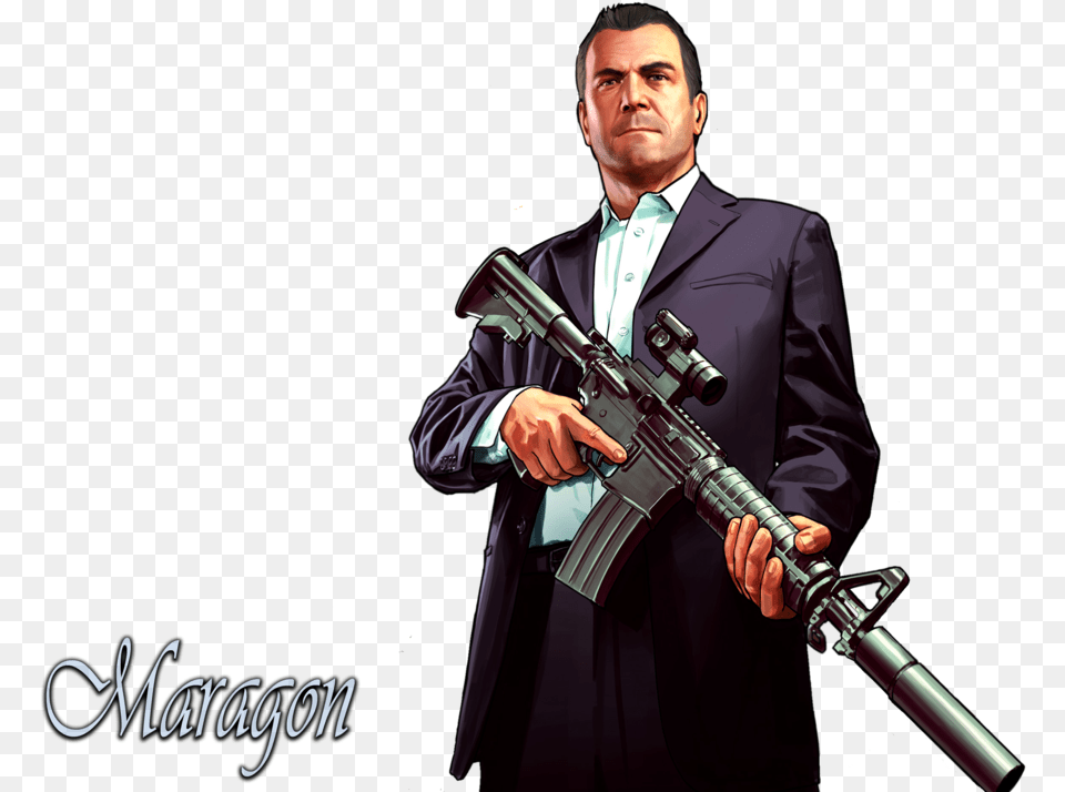 Thumb Michael Gta V, Weapon, Clothing, Suit, Firearm Png Image