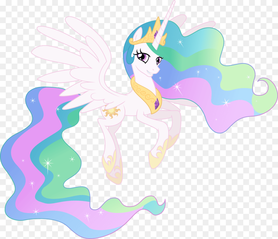 Thumb Mlp Celestia Flying Vector, Face, Head, Person, Baby Png Image