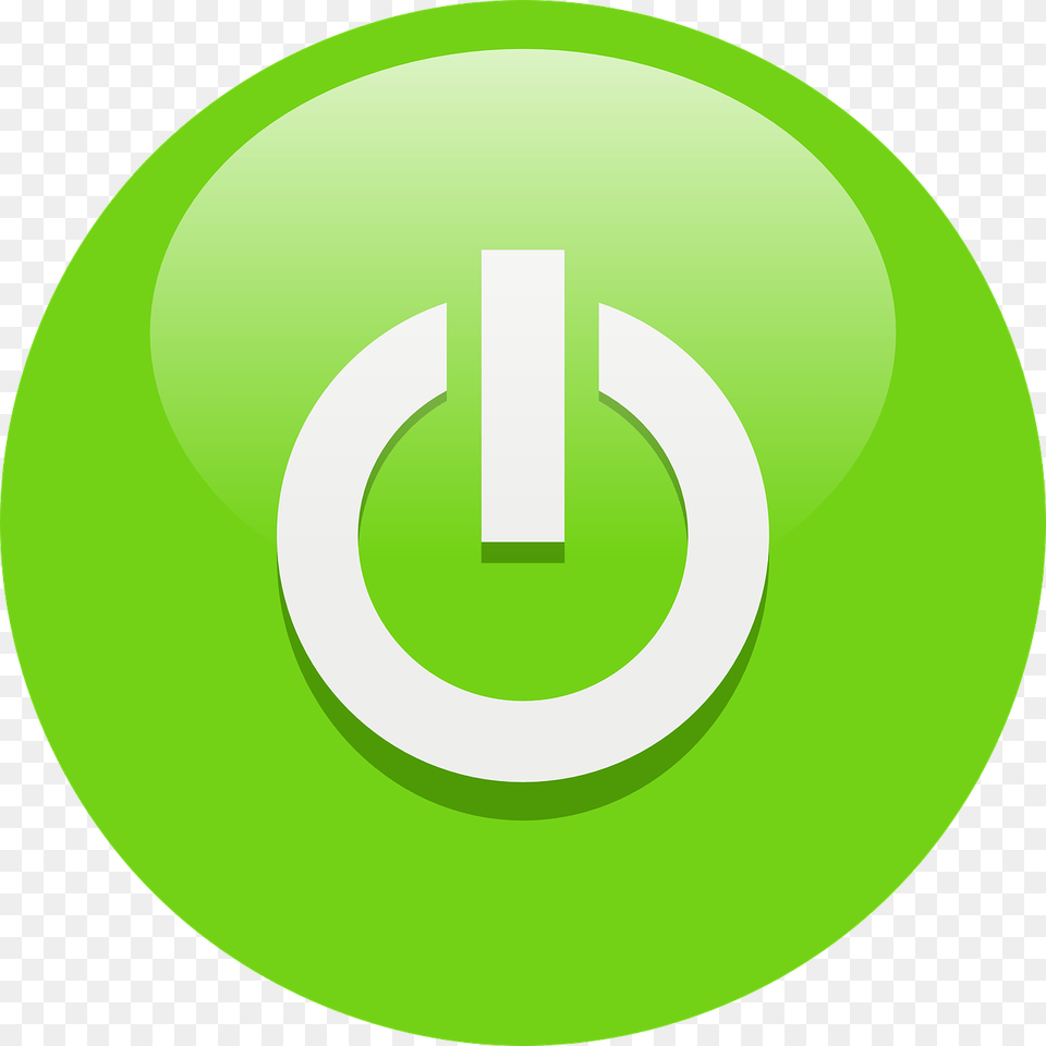 Thumb Power Button, Green, Disk, Symbol, Text Free Transparent Png
