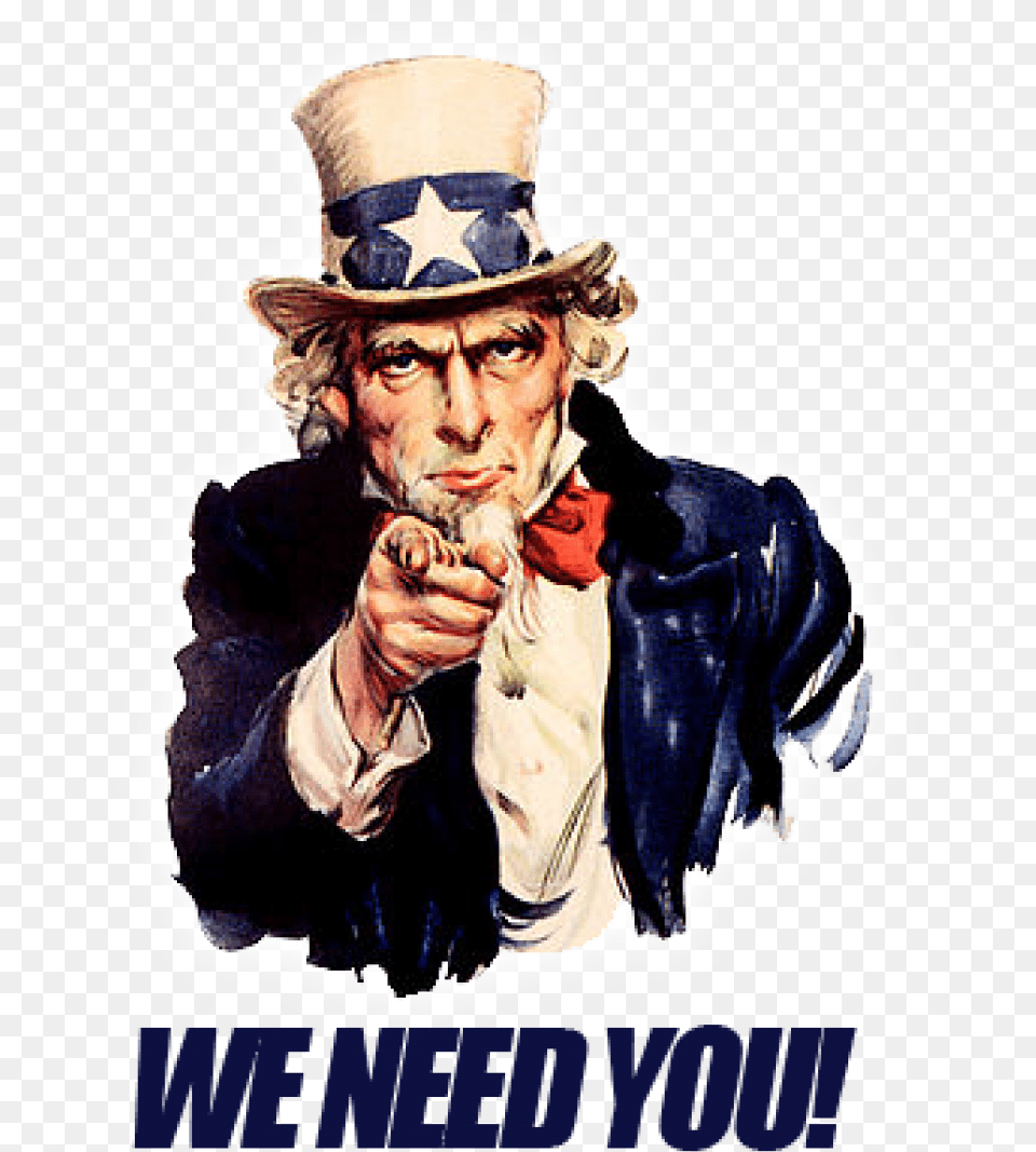 Thumb Uncle Sam We Want You Transparent, Head, Portrait, Photography, Face Png Image