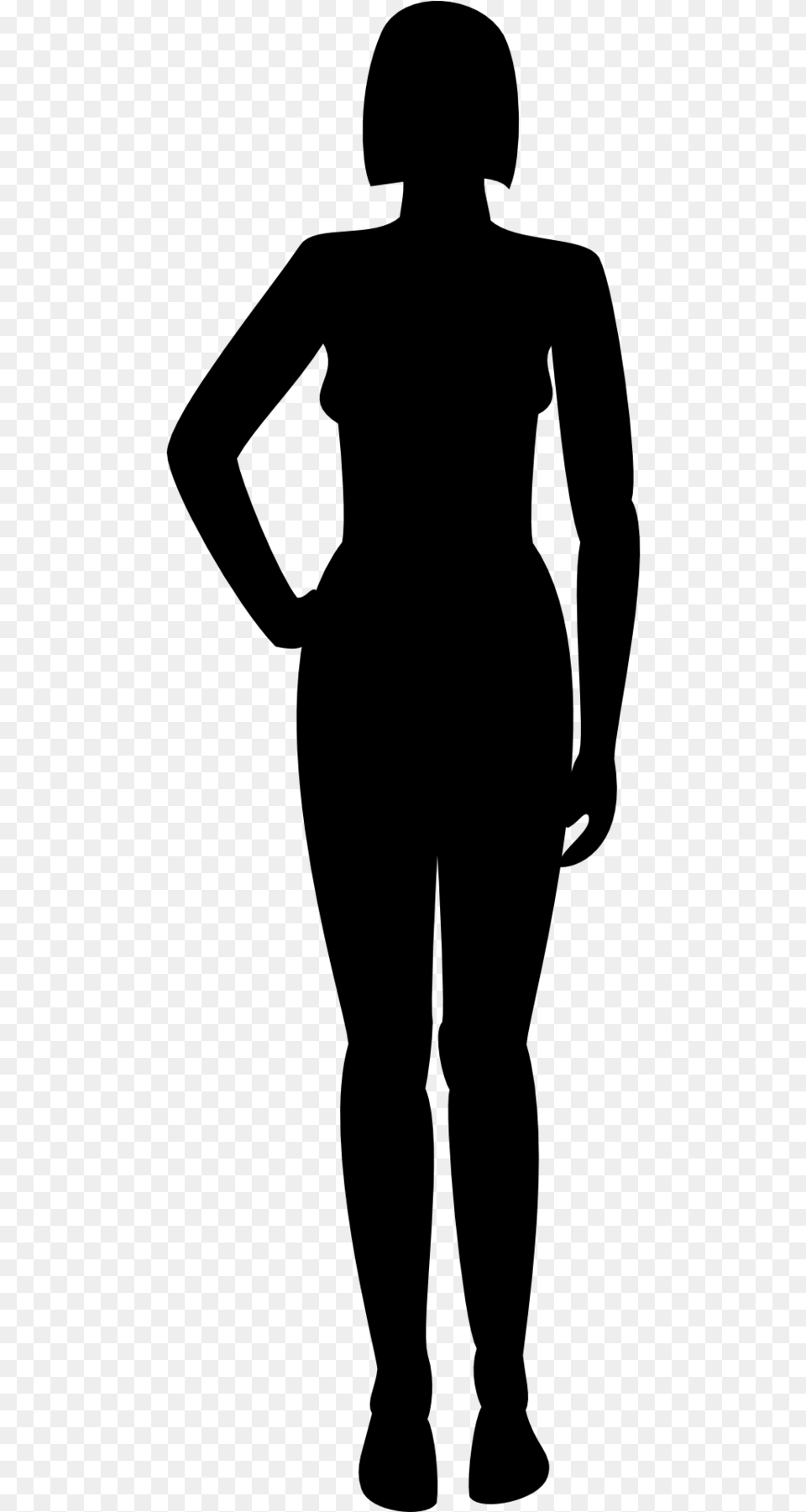 Thumb Woman Back Silhouette, Gray Free Png