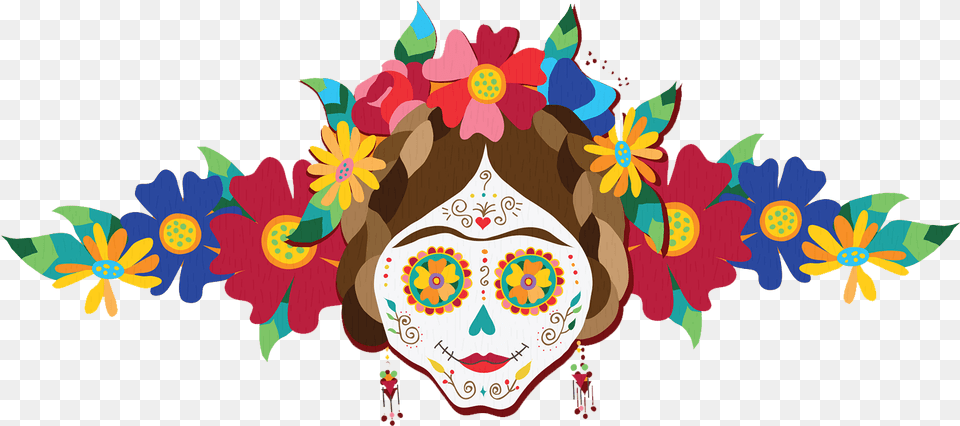 Thumbnail Day Of The Dead Flowers Clipart, Art, Floral Design, Graphics, Pattern Png