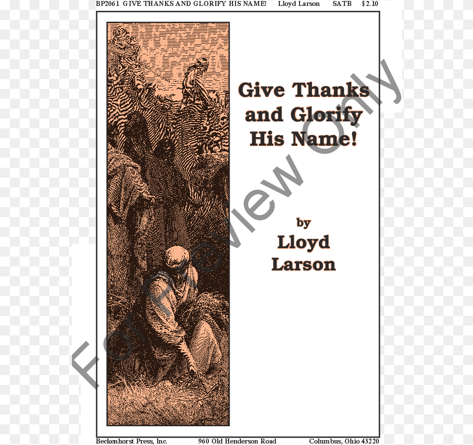 Thumbnail Give Thanks And Glorify His Name Qty 8 Give Thanks And Glorify His Name 4 Part Choir, Publication, Book, Comics, Person Free Png