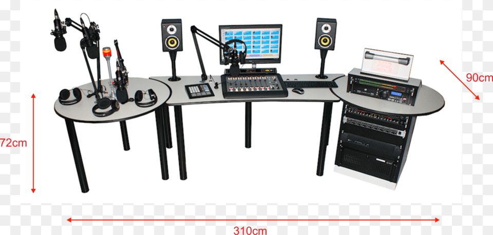 Thumbnail Sr6 Dimensions Equipment Of A Digital Radio Studio, Table, Furniture, Desk, Electronics Free Png