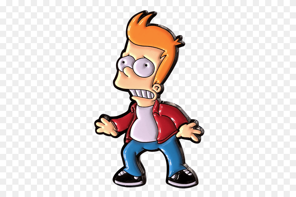 Thumbs Bart X Futurama Pin, Cartoon, Toy Png Image