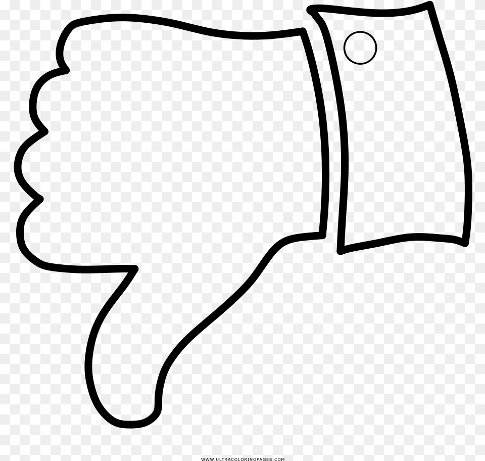 Thumbs Down Coloring, Gray Png