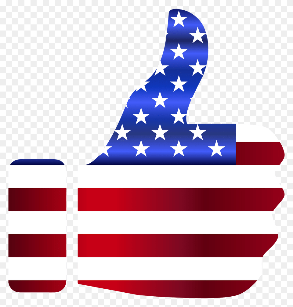 Thumbs Up American Flag Enhanced Clipart, American Flag Png Image