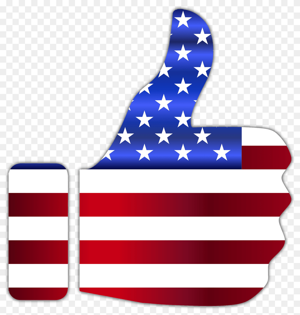 Thumbs Up American Flag Enhanced With Drop Shadow Clipart, American Flag Png Image