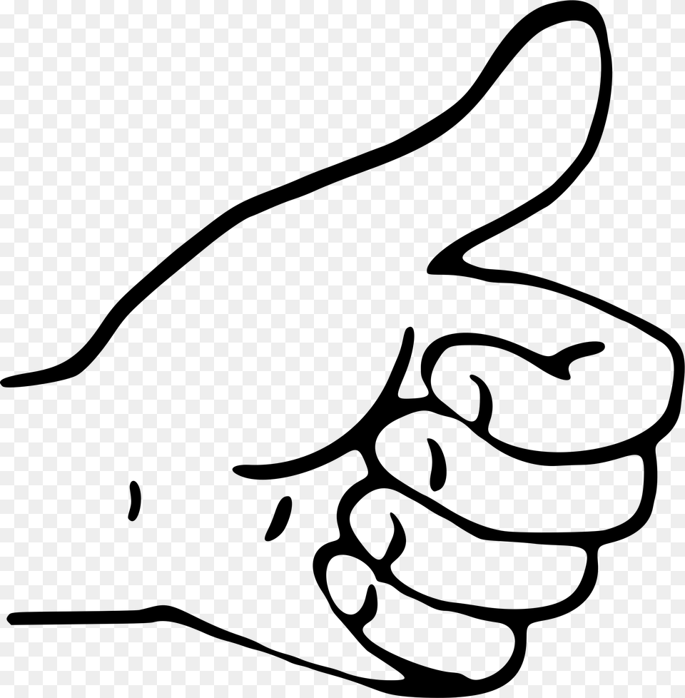 Thumbs Up Clip Art Black And White Thumb, Gray Png