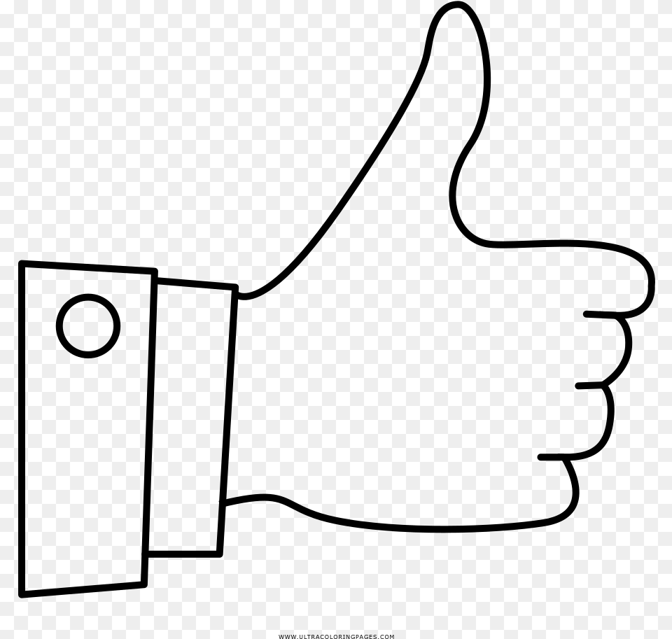 Thumbs Up Coloring, Gray Free Png