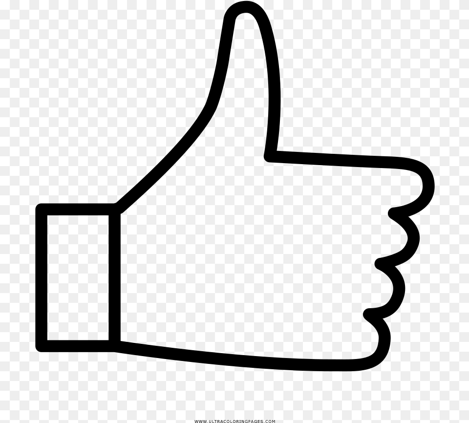 Thumbs Up Coloring, Gray Free Png