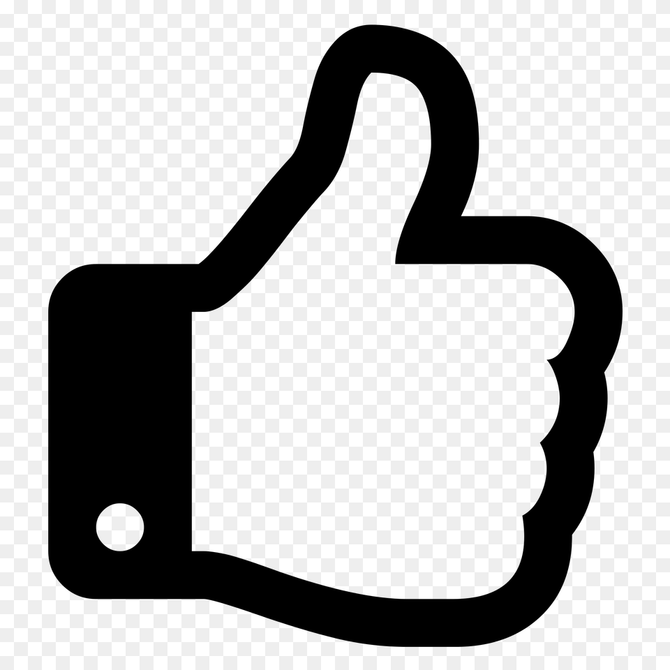Thumbs Up Font Awesome, Gray Png