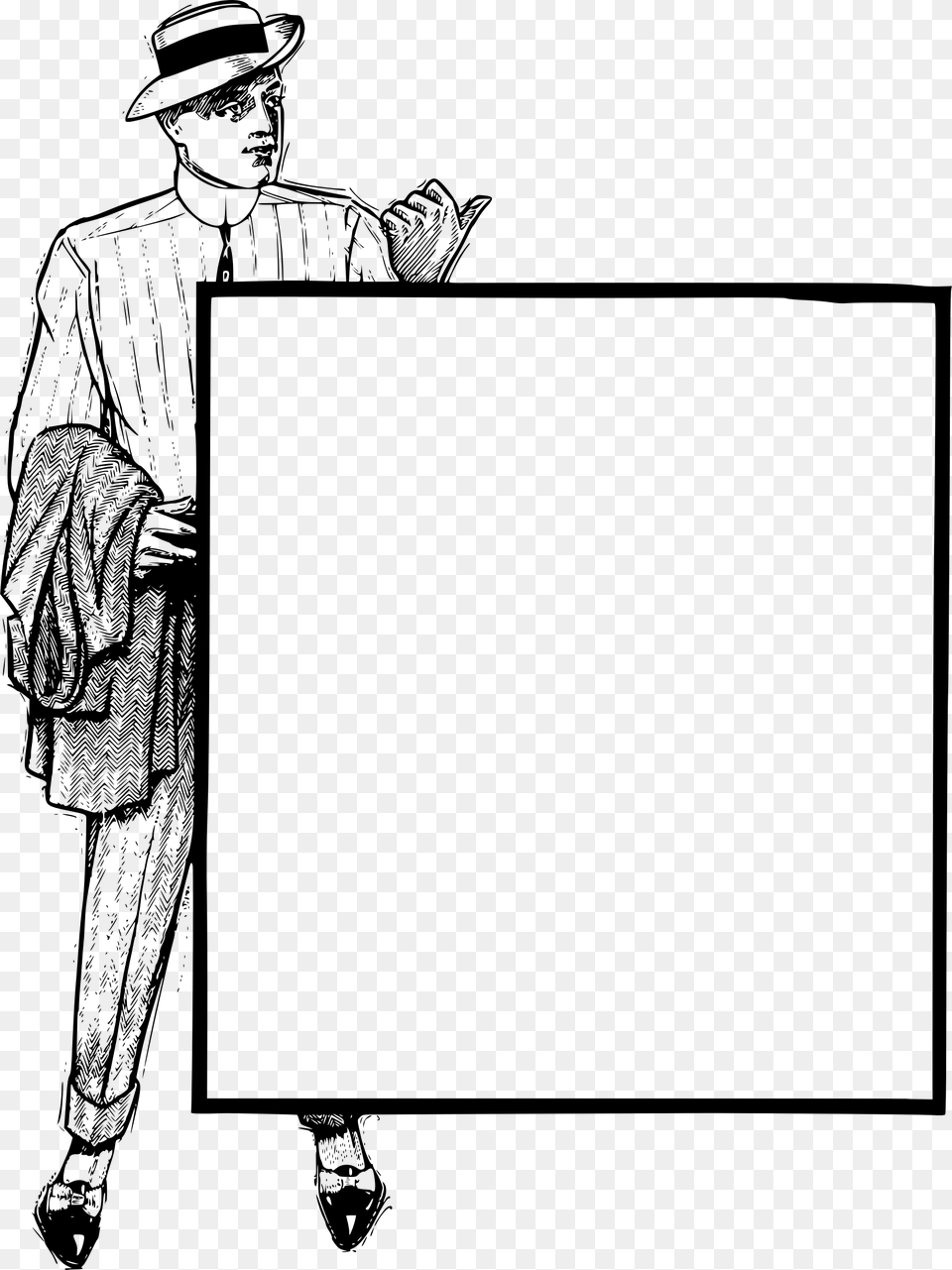 Thumbs Up Man Standing Frame Clip Art, Gray Free Png