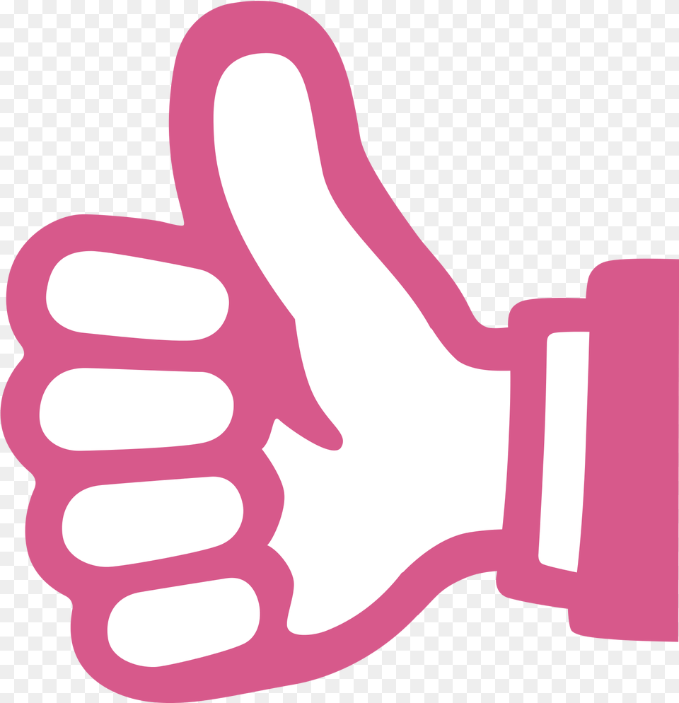 Thumbs Up Sign Emoji For Facebook Pink Thumbs Up Sign, Hand, Body Part, Finger, Person Png Image