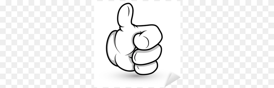 Thumbs Up Vector Illustration Sticker Pixers Cartoon Thumbs Up, Body Part, Finger, Hand, Person Png