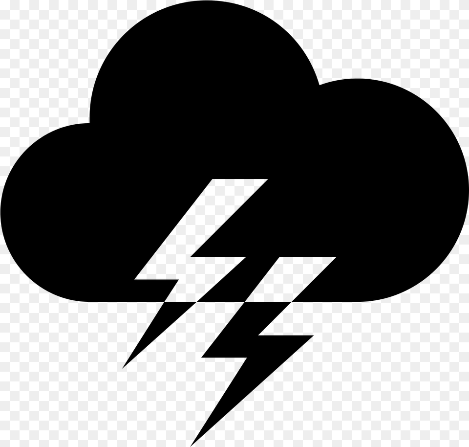 Thunder And Lightning Icon, Gray Free Png
