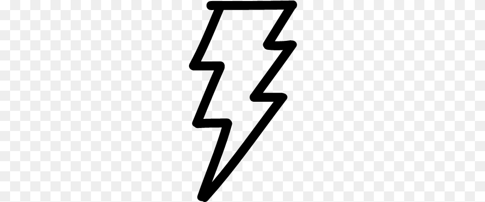 Thunder Bolt Hand Drawn Outline Vector Icon, Gray Free Png Download