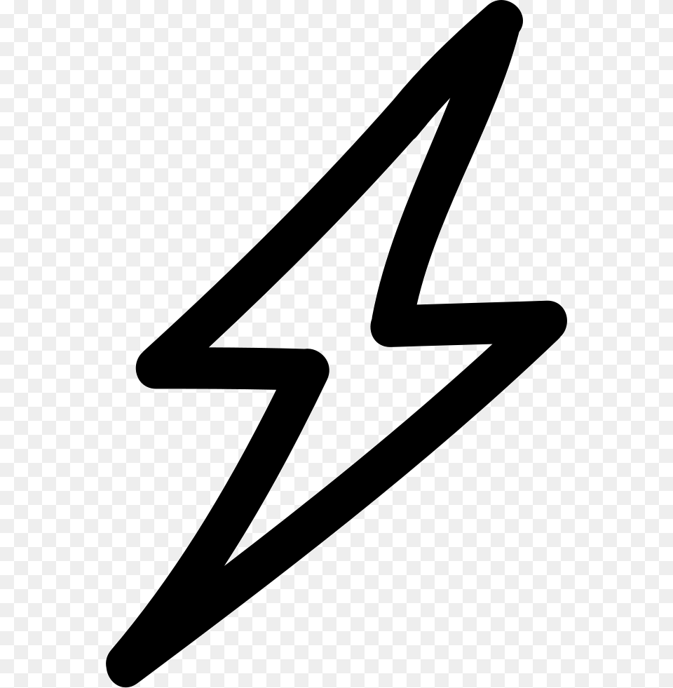 Thunder Bolt Hand Drawn Shape Outline Thunder Shape, Star Symbol, Symbol, Text, Blade Free Png Download