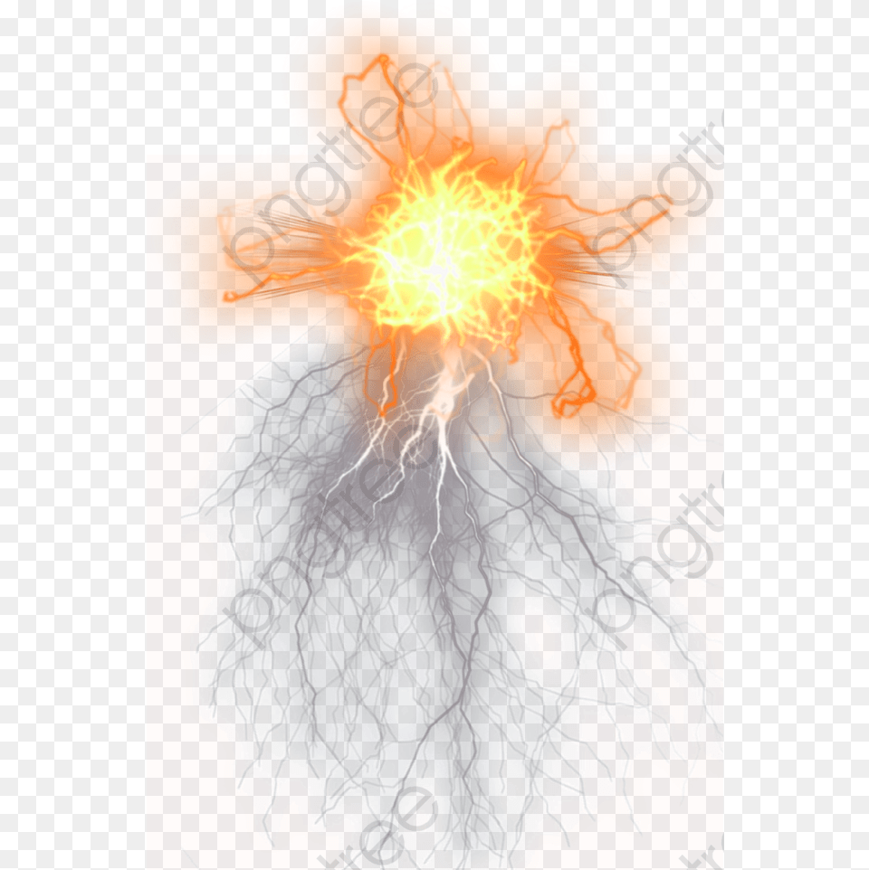 Thunder Flare To Pull Cool Lightning Effect, Nature, Outdoors, Pattern, Fire Free Png