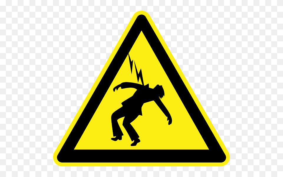 Thunder Hazard Warning Sign, Symbol, Person, Road Sign Png