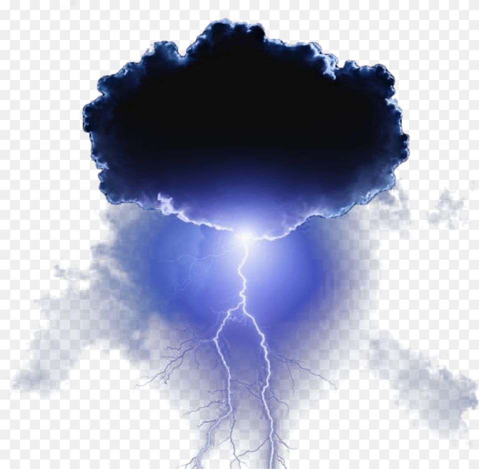 Thunder Lightning Clouds Sky Black Ftestickers Lightning, Nature, Outdoors, Storm, Thunderstorm Free Png Download