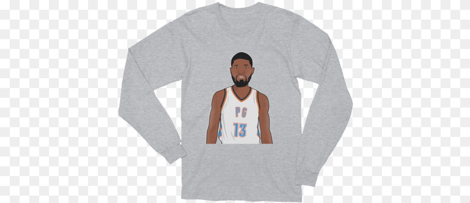 Thunder Sf Paul George All Of Us Unisex Long Sleeves, T-shirt, Clothing, Sleeve, Long Sleeve Free Png Download