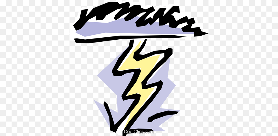 Thunder Storm Royalty Vector Clip Art Illustration, Stencil, Sticker, Text Free Png Download