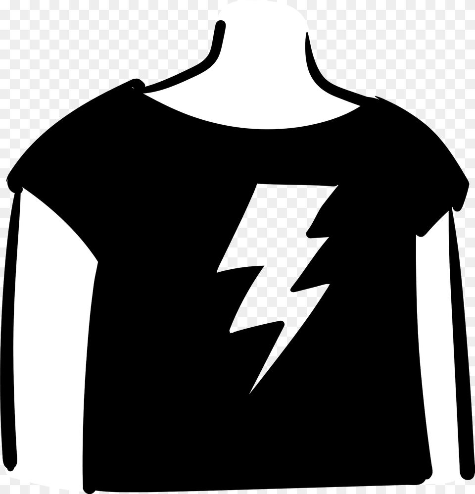 Thunder T Shirt Clipart, Clothing, T-shirt, Coat Free Transparent Png