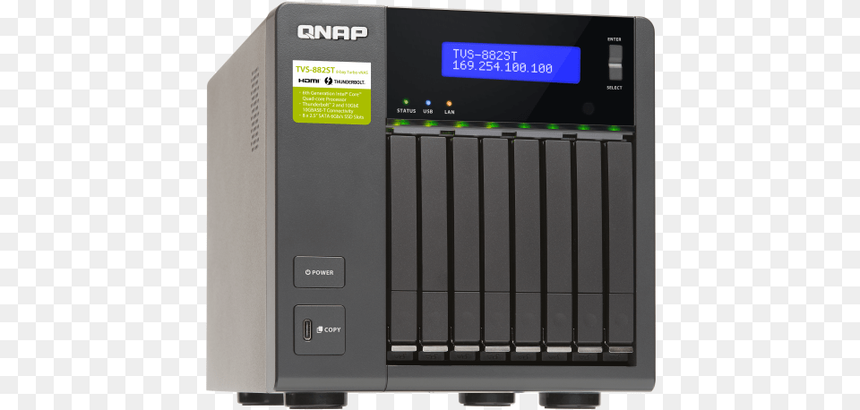 Thunderbolt 2 Nas Supports Eight Qnap Tvs 882st2 Nas Server Sata, Electronics, Hardware, Computer Hardware, Appliance Free Transparent Png