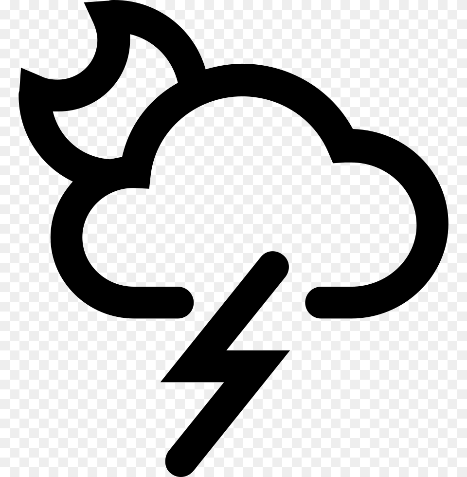 Thunderstorm Night Icon Download, Stencil, Symbol, Device, Grass Free Png