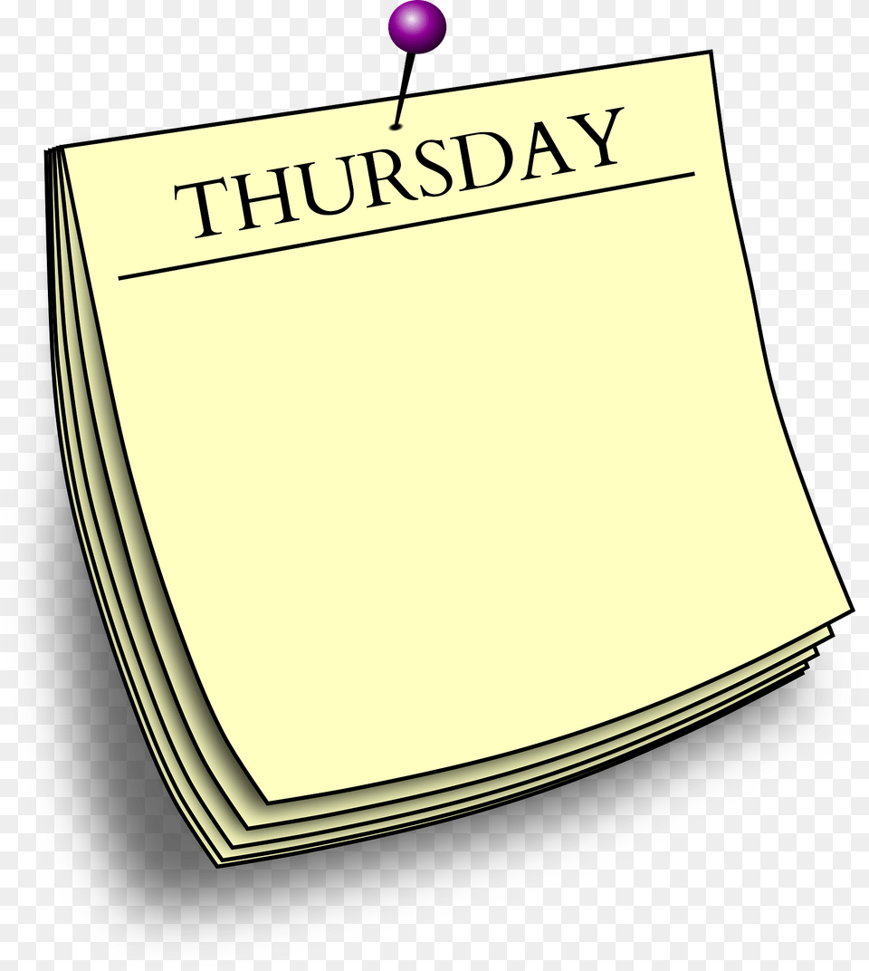 Thursday Pinned Note, Book, Page, Publication, Text Free Png