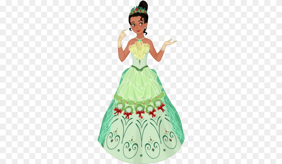 Tiana Holly Wreath Gown By Musicmermaid Wreath, Fashion, Clothing, Costume, Dress Free Transparent Png