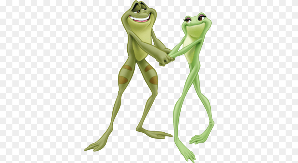 Tiana Naveen Frogs Holding Hands Tiana And Naveen Frogs, Amphibian, Animal, Frog, Wildlife Png Image