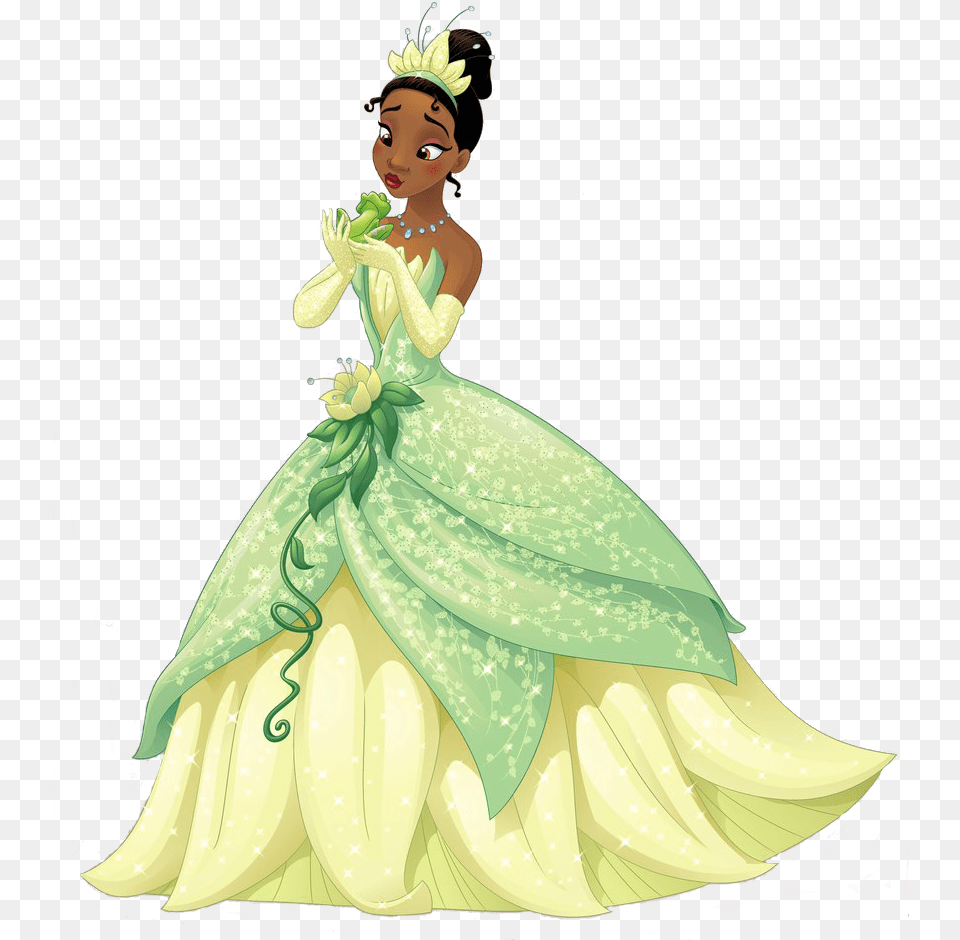 Tiana Prince And The Frog, Figurine, Clothing, Dress, Wedding Free Png Download