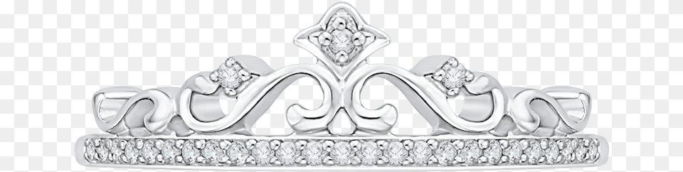 Tiara Ring In 10k White Gold With Tiara, Accessories, Jewelry Free Png Download
