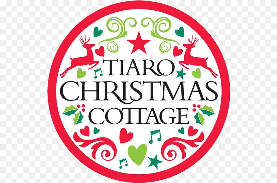 Tiaro Christmas Cottage Logo Tiaro Christmas Cottage, Text, Symbol, Animal, Antelope Free Png Download