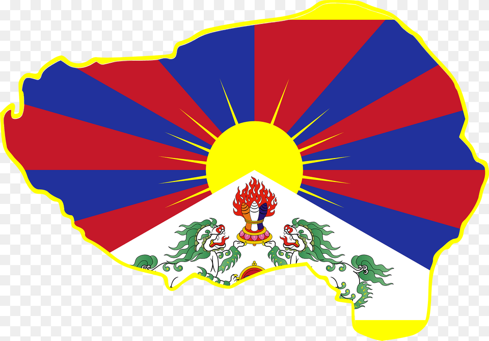 Tibet Flag Map Clipart, Art, Graphics, Person, Outdoors Png