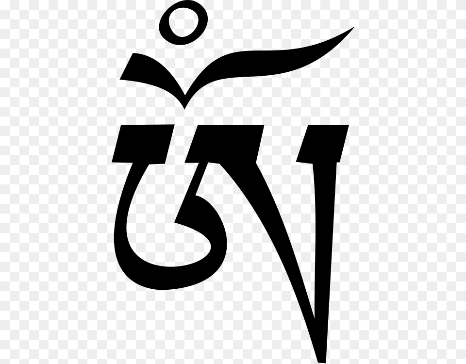 Tibetan Om Symbols Om Symbol Tibetan Tattoo, Gray Png Image