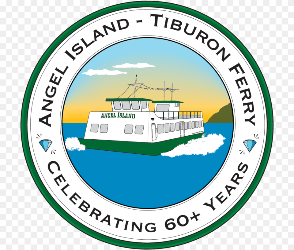 Tiburon Ferry S 60th Anniversary Logo Cruiseferry, Boat, Transportation, Vehicle Png