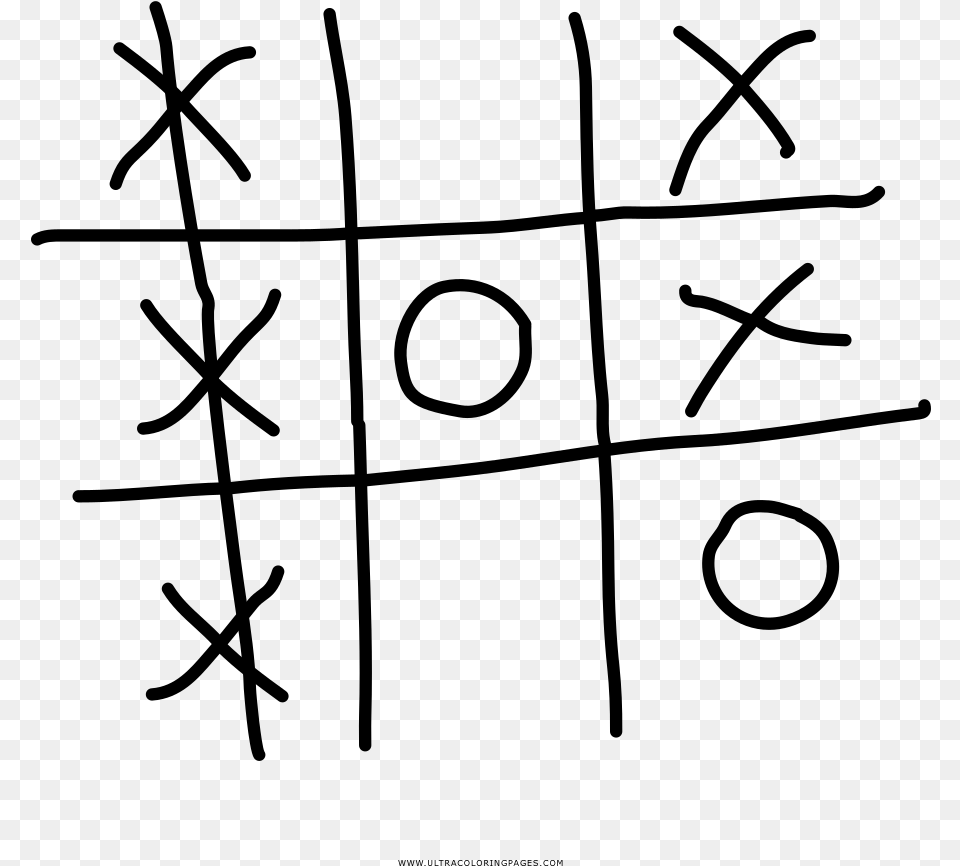 Tic Tac Toe Coloring, Gray Free Png Download