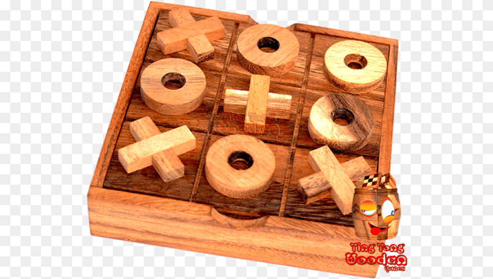 Tic Tac Toe Strategy Game In Wooden Box Xo Or Wooden Plank, Wood, Furniture Free Png