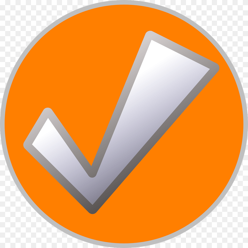 Tick Icon Orange, Disk Png Image