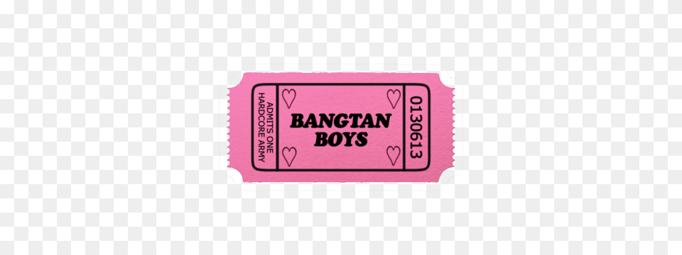 Ticket Bts Kpop Bangtan Bangtanboys Cute Pink, Paper, Text, Scoreboard Png