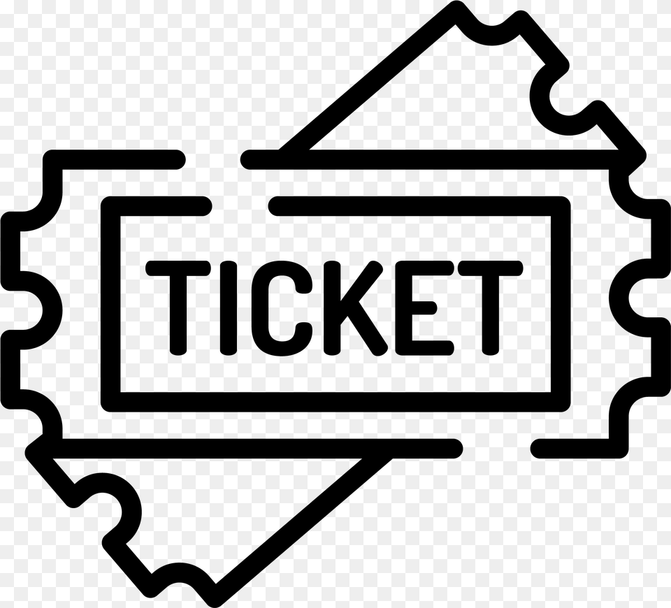 Ticket Icon, Gray Free Transparent Png