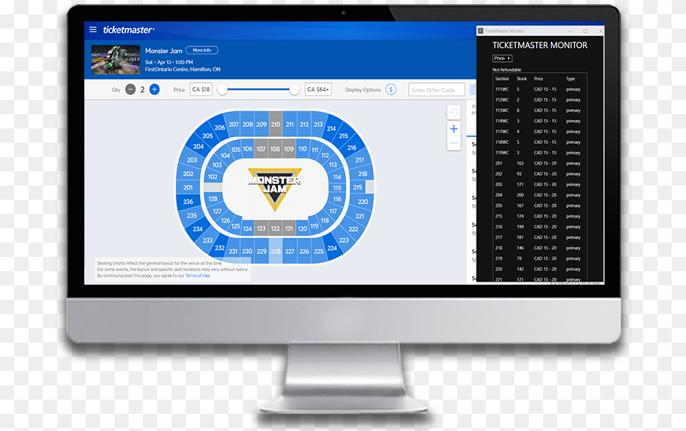 Ticket Master Chrome Extension Preview Computer Monitor, Computer Hardware, Electronics, Hardware, Screen Png