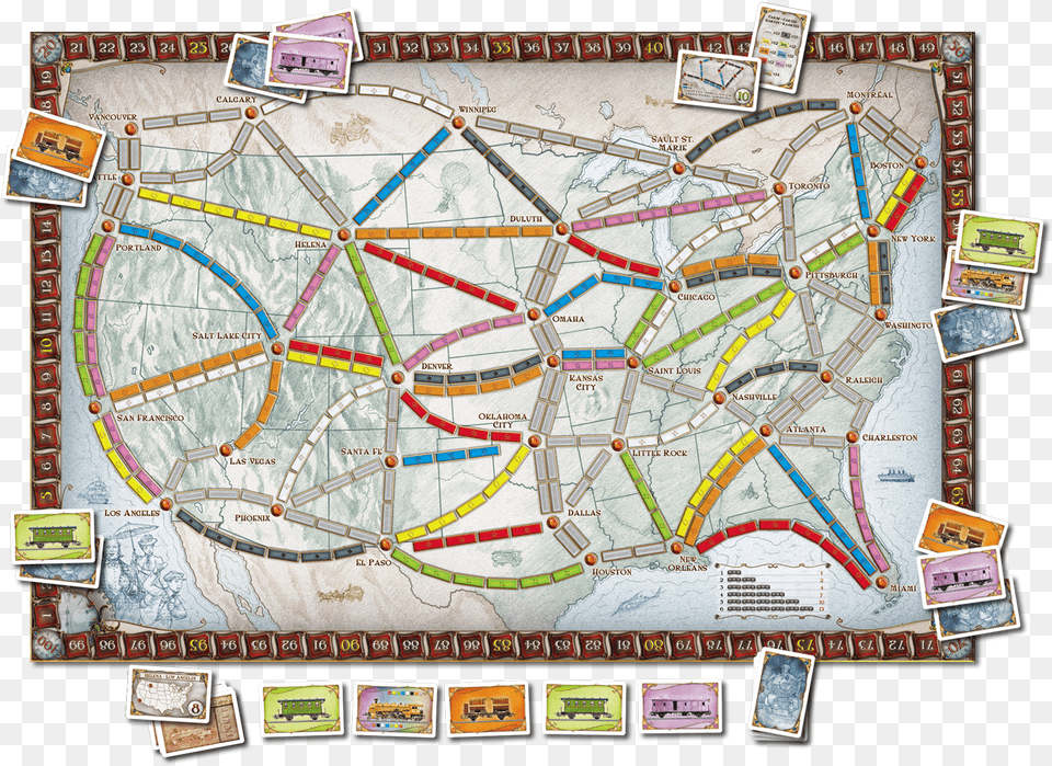 Ticket To Ride Map, Chart, Diagram, Plan, Plot Png