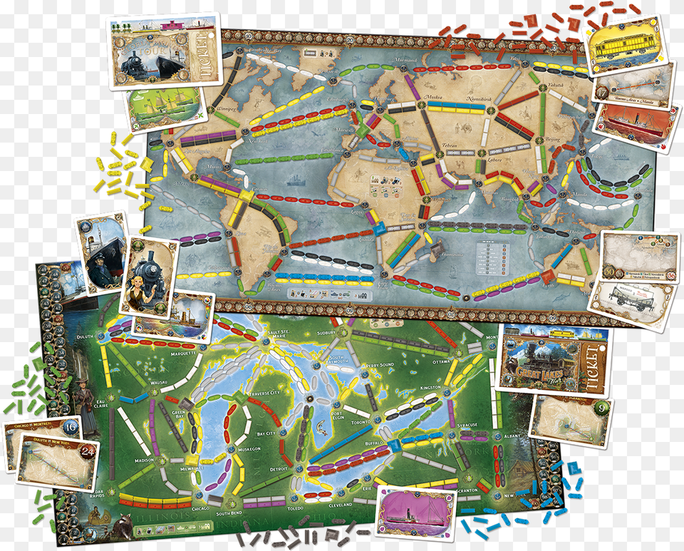 Ticket To Ride Ticket To Ride Rails And Sails, Chart, Plot, Art, Collage Png